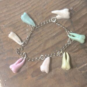 NWT Pastel Teeth Charm Bracelet - Handmade By me :)